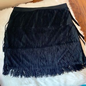 Black Fringe Skirt